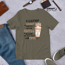 Load image into Gallery viewer, Coffee and Cats Unisex t-shirt
