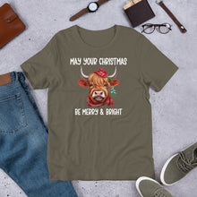 Load image into Gallery viewer, May Your Christmas Be Merry &amp; Bright Unisex t-shirt
