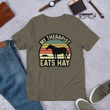 Load image into Gallery viewer, My Therapist Eats Hay Unisex t-shirt
