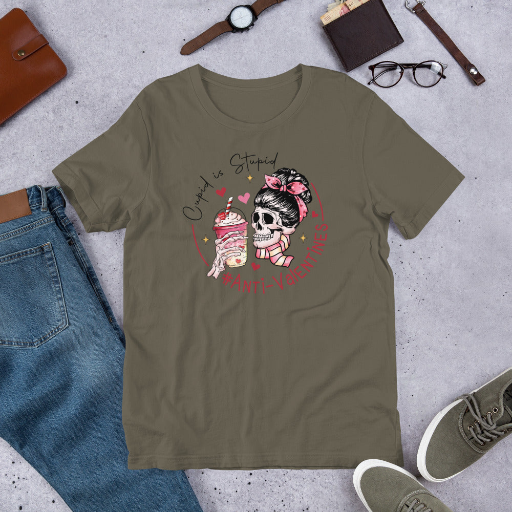 Cupid Is Stupid #Anti-Valentines Unisex t-shirt