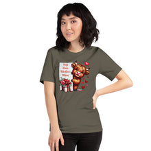 Load image into Gallery viewer, Hugs Kisses Valentines Wishes (highland cow) Unisex t-shirt
