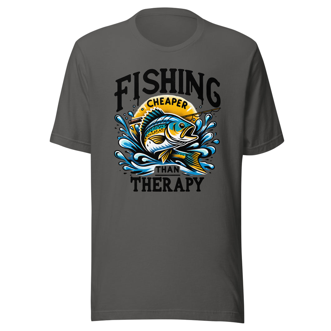 Fishing Cheaper Than Therapy Unisex t-shirt