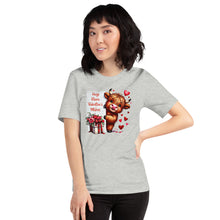 Load image into Gallery viewer, Hugs Kisses Valentines Wishes (highland cow) Unisex t-shirt
