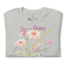Load image into Gallery viewer, Give Grace, Jesus Did (Wildflowers) Unisex t-shirt
