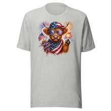 Load image into Gallery viewer, Patriotic Highland Cow Unisex t-shirt
