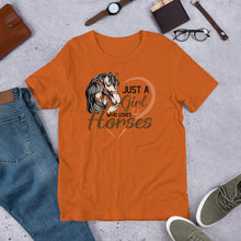 Load image into Gallery viewer, Just A Girl Who Loves Horses Unisex t-shirt

