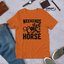 Load image into Gallery viewer, Weekends Coffee &amp; Horse Unisex t-shirt
