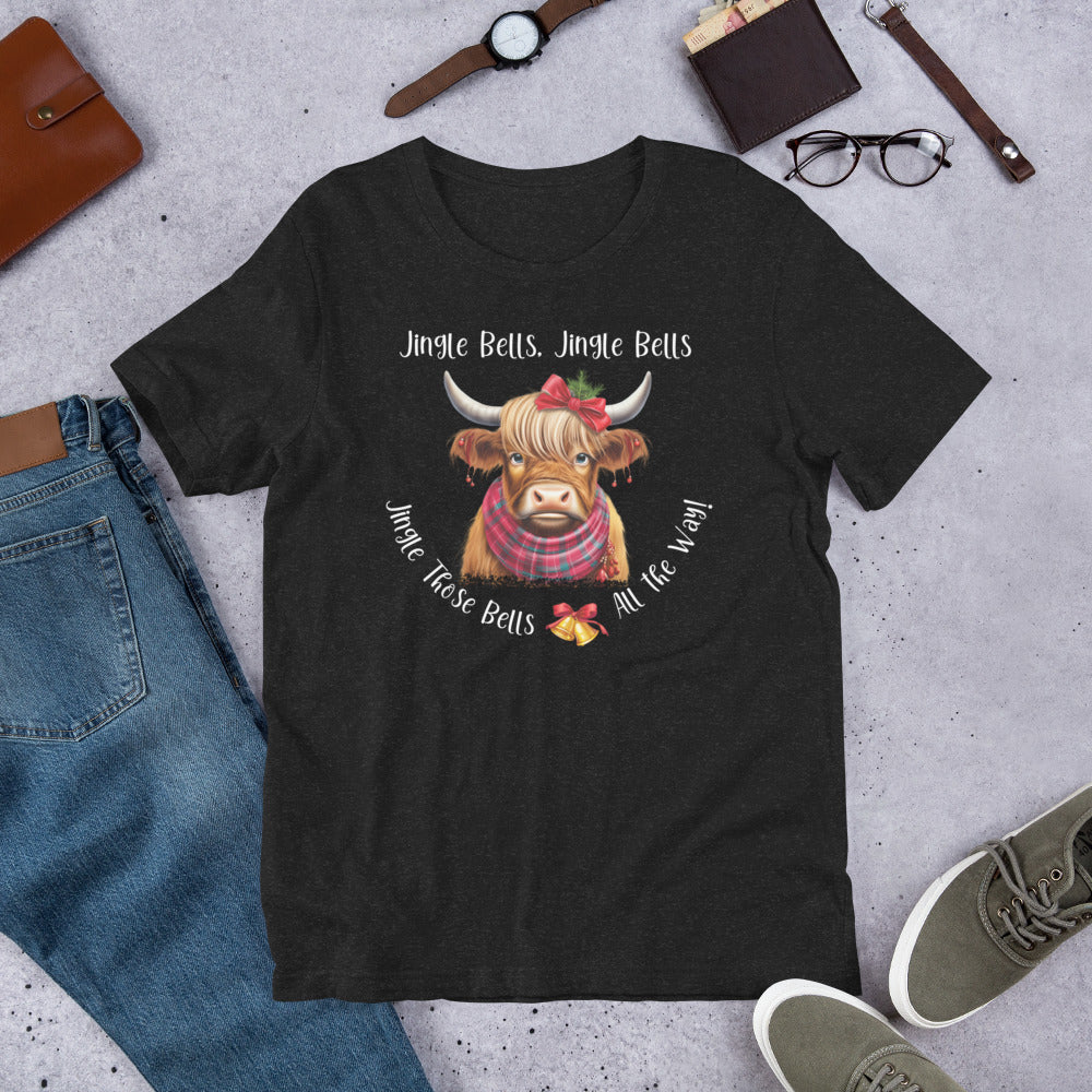 Jingle Bells, Jingle Bells Highland Cow Unisex t-shirt