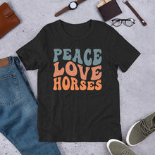 Load image into Gallery viewer, Peace Love Horses Unisex t-shirt
