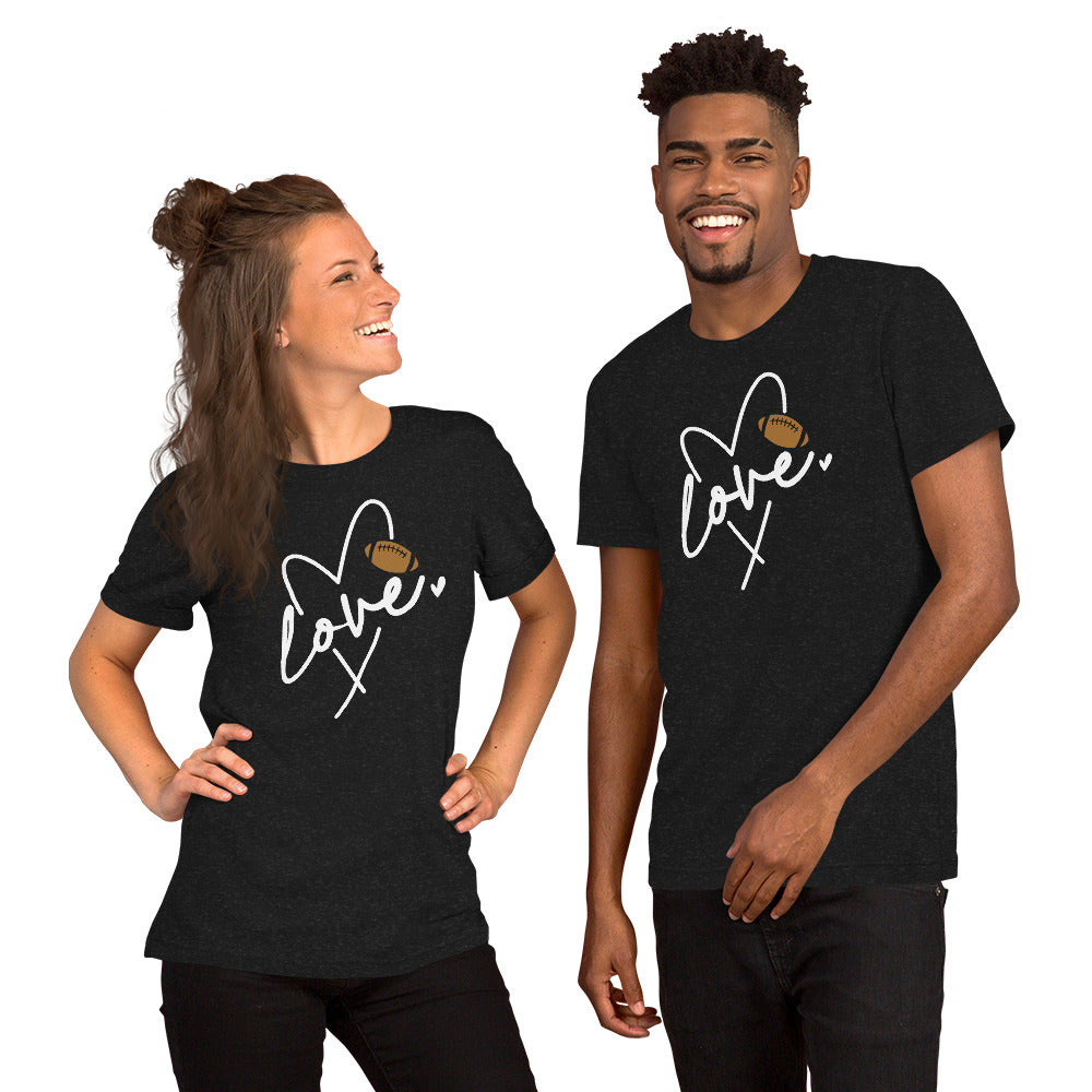 Love Heart Football Unisex t-shirt