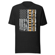 Load image into Gallery viewer, 2024 Solar Eclipse Vertical Flag Unisex t-shirt
