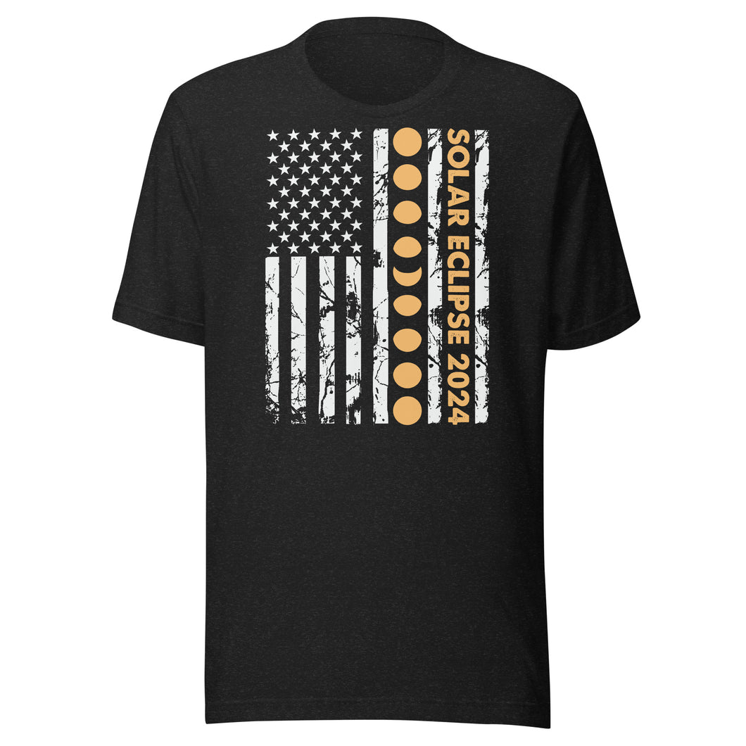 2024 Solar Eclipse Vertical Flag Unisex t-shirt