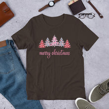 Load image into Gallery viewer, Merry Christmas Pink Trees  Unisex t-shirt
