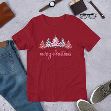 Load image into Gallery viewer, Merry Christmas Pink Trees  Unisex t-shirt
