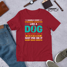 Load image into Gallery viewer, Handle Stress Like Dog Unisex t-shirt

