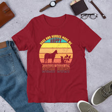 Load image into Gallery viewer, Dogs And Horses Make Me Happy Unisex t-shirt
