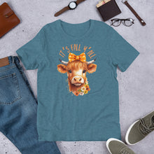 Load image into Gallery viewer, It&#39;s Fall Y&#39;All Highland Cow Unisex t-shirt (Darker Colors)
