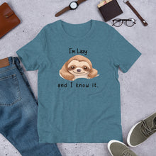 Load image into Gallery viewer, I’m Lazy and I Know It (sloth) Unisex t-shirt

