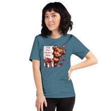Load image into Gallery viewer, Hugs Kisses Valentines Wishes (highland cow) Unisex t-shirt
