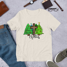 Load image into Gallery viewer, Jesus Christmas Trees and Cross Unisex t-shirt
