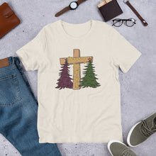 Load image into Gallery viewer, Merry Christmas (Cross &amp; Trees) Unisex t-shirt
