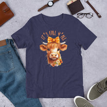 Load image into Gallery viewer, It&#39;s Fall Y&#39;All Highland Cow Unisex t-shirt (Darker Colors)
