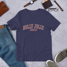 Load image into Gallery viewer, Holly Jolly Dog Mom (Varsity Style) Unisex t-shirt
