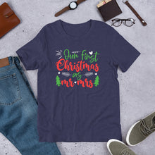 Load image into Gallery viewer, Our First Christmas As Mr &amp; Mrs Unisex t-shirt
