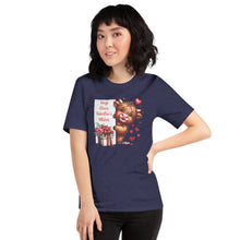 Load image into Gallery viewer, Hugs Kisses Valentines Wishes (highland cow) Unisex t-shirt
