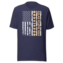 Load image into Gallery viewer, 2024 Solar Eclipse Vertical Flag Unisex t-shirt
