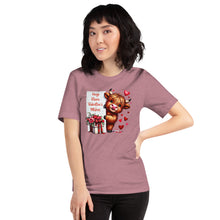 Load image into Gallery viewer, Hugs Kisses Valentines Wishes (highland cow) Unisex t-shirt
