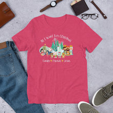 Load image into Gallery viewer, All I Want For Christmas Family*Friends*Jesus (Darker Colors) Unisex t-shirt
