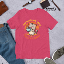 Load image into Gallery viewer, Just a Girl Who Loves Cats &amp; Coffee Unisex t-shirt
