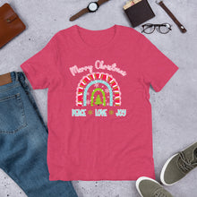 Load image into Gallery viewer, Merry Christmas Peace Live Joy Unisex t-shirt
