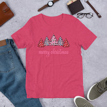 Load image into Gallery viewer, Merry Christmas Pink Trees  Unisex t-shirt
