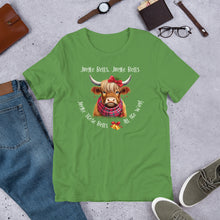 Load image into Gallery viewer, Jingle Bells, Jingle Bells Highland Cow Unisex t-shirt
