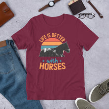 Load image into Gallery viewer, Life Is Better With Horses Unisex t-shirt

