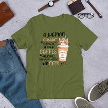 Load image into Gallery viewer, Coffee and Cats Unisex t-shirt

