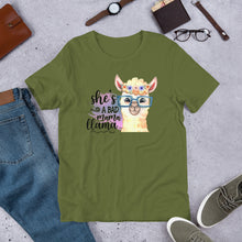 Load image into Gallery viewer, She’s a Bad Mama Llama Unisex t-shirt
