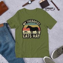 Load image into Gallery viewer, My Therapist Eats Hay Unisex t-shirt
