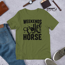 Load image into Gallery viewer, Weekends Coffee &amp; Horse Unisex t-shirt
