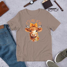 Load image into Gallery viewer, It&#39;s Fall Y&#39;All Highland Cow Unisex t-shirt (Darker Colors)
