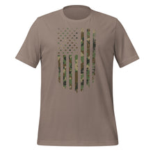 Load image into Gallery viewer, Camo American Flag Vertical Unisex t-shirt
