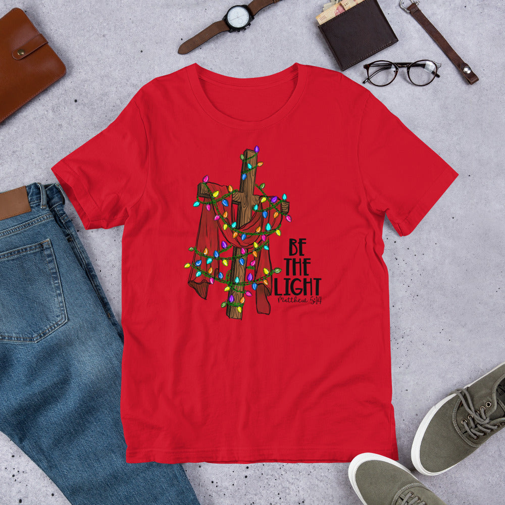 Be The Light Cross and Lights Unisex t-shirt