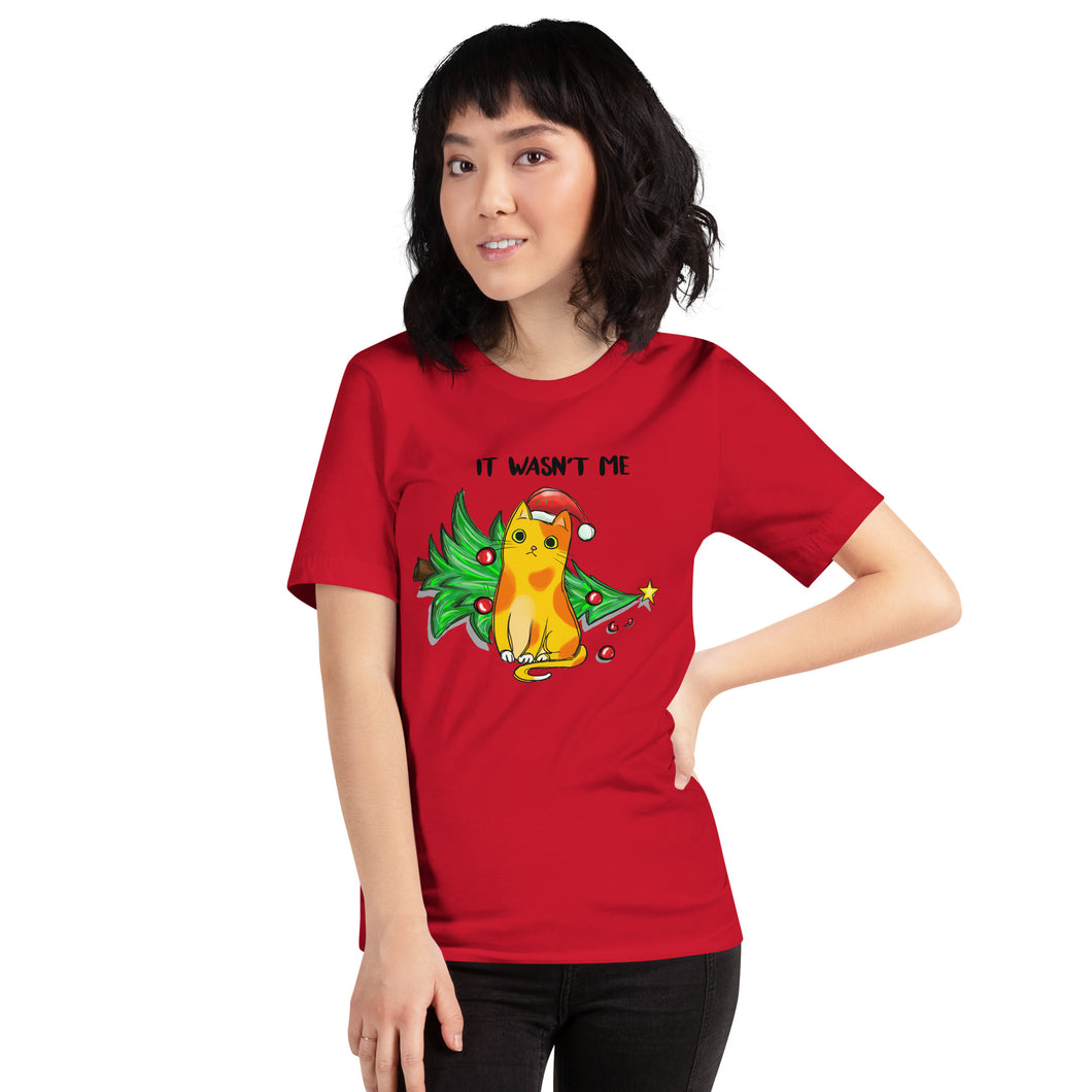 It Wasn’t Me Christmas Cat Unisex t-shirt