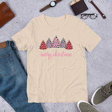 Load image into Gallery viewer, Merry Christmas Pink Trees  Unisex t-shirt
