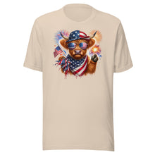 Load image into Gallery viewer, Patriotic Highland Cow Unisex t-shirt

