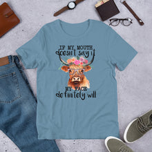 Load image into Gallery viewer, If My Mouth Doesn’t Say It (Cow) Unisex t-shirt
