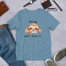 Load image into Gallery viewer, I’m Lazy and I Know It (sloth) Unisex t-shirt
