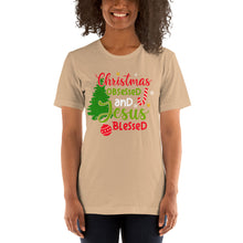 Load image into Gallery viewer, Christmas Obsessed and Jesus Blessed Unisex t-shirt
